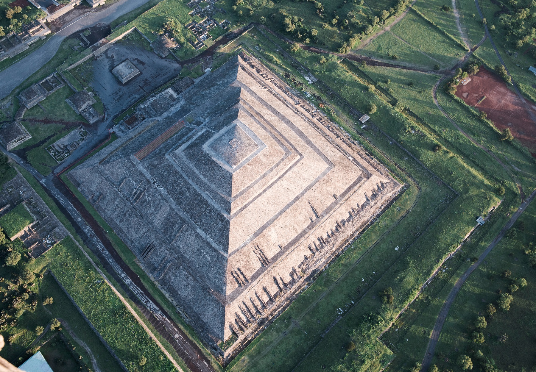 Aerial View of the Pyramid of the Sun at Teotihuacan Mexico. Shutterstock.