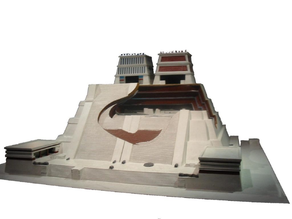 A Scale Model of Templo Mayor at Tenochtitlan. Image Credit: Wikimedia Commons / Public Domain. 