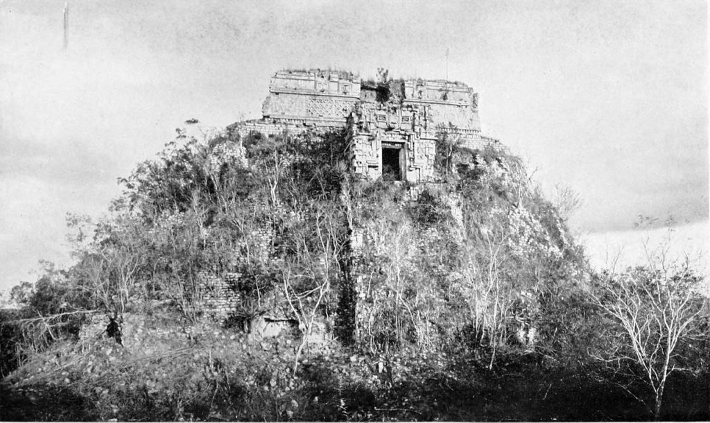 An image of the Pyramid of the Magician when it was still covered in soil and vegetation. Image Credit: Wikimedia Commons / Public Domain.