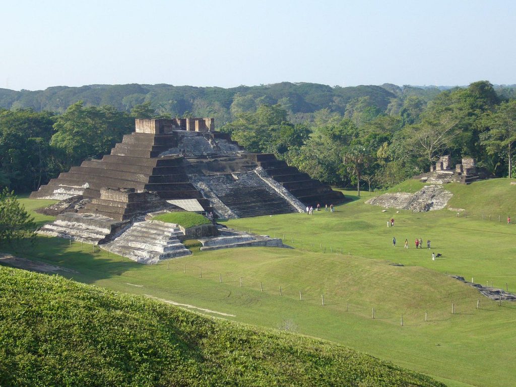 A view of the Pyramid of Comalcalco, one of the most unique pyramids in the ancient Maya world. Image Credit: Wikimedia Commons.