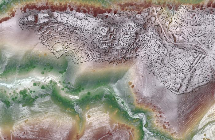 Composite lidar view of Tugunbulak. Image Credit: SAIElab/J.Berner/M.Frachetti.